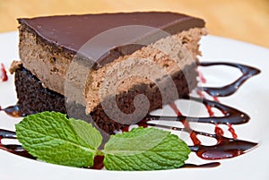 Chocolate mocha mousse cake photo