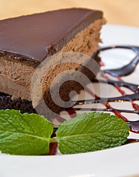 Chocolate mocha mousse cake photo