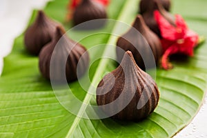 Chocolate Modak - Indian sweet food offered to Lord ganesha on chaturthi