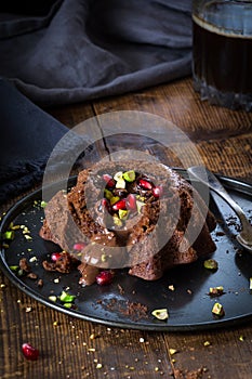 Chocolate molten cake photo