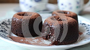 Chocolate Molten Cakes On Plate