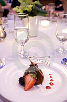 Chocolate mousse cake at Banquet