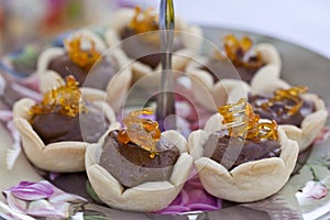 Chocolate mousse canapes