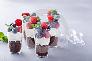 Chocolate mousse dessert shots for a party