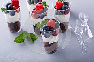 Chocolate mousse dessert shots for a party