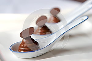 Chocolate mousse spoon