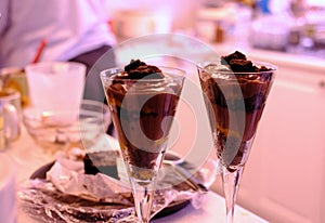 Chocolate mousse  and trifle  Dessert