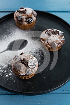 Chocolate Muffin on table