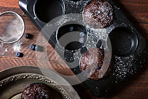 Chocolate muffins - american sweet food