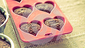 Chocolate muffins ( Filtered image processed vintage ef