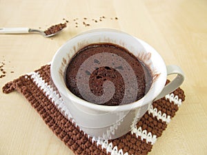 Chocolate mug cake in cup