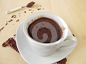 Chocolate mug cake in cup