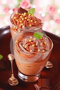 Chocolate and nougat mousse photo