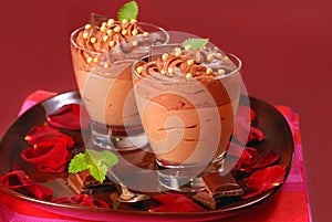 Chocolate and nougat mousse