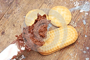 Chocolate nutella with biscuits