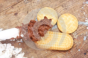 Chocolate nutella with biscuits