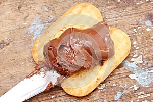 Chocolate nutella with biscuits