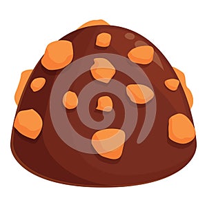 Chocolate nuts icon cartoon vector. Cake food party