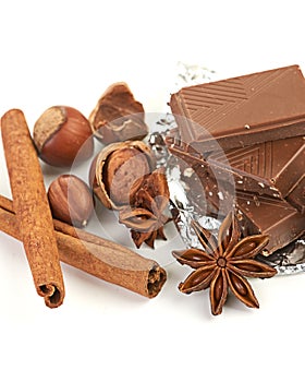 Chocolate,nuts and spice