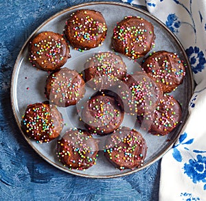 Chocolate nutty bites - truffles made with sprinkles photo