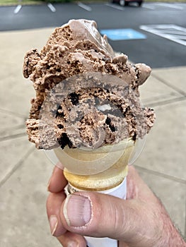 Chocolate Oreo Cookie Ice Cream Cone