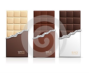 Chocolate Package Bar Blank. Vector