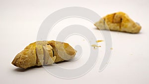 Chocolate pastry cake with a triangular shape