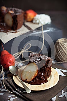 Chocolate pear cake