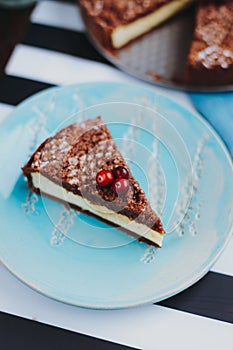 Chocolate pie with cottage cheese