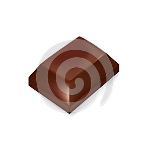 Chocolate piece isolated on white