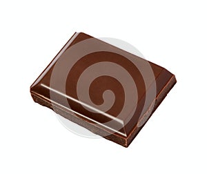 Chocolate piece isolated on the white background