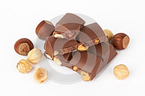 Chocolate pieces with nut