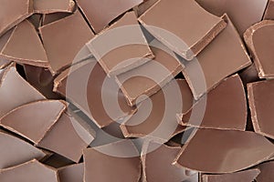 Chocolate pieces texture background