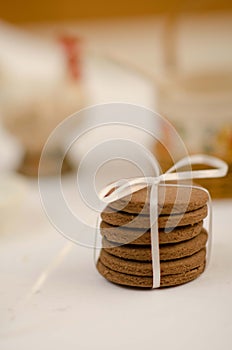 Chocolate Plain Cookies with Ribbon