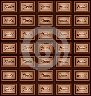 Chocolate plate and pieces background