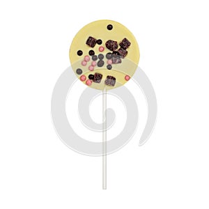Chocolate pops isolated on white