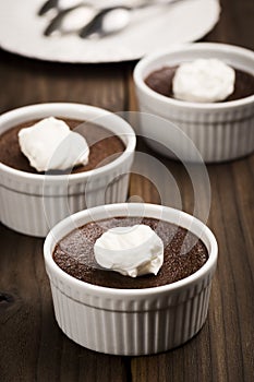 Chocolate Pot de Creme with Whipped Cream