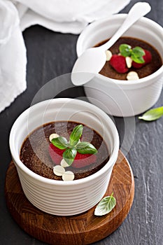 Chocolate pots de creme photo