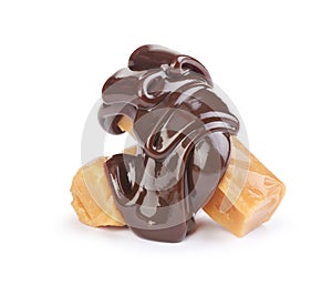 Chocolate poured caramel