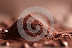 Chocolate powder with depth of field