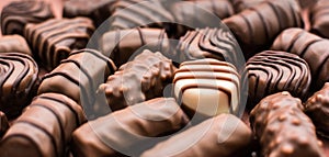 Chocolate pralines background