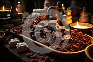 Chocolate preparation stages from