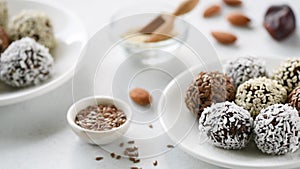 Chocolate protein energy balls vegan candy