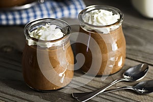 Chocolate Pudding or Panna Cotta with Whipped Cream