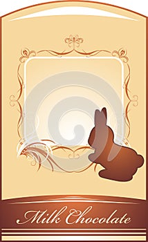 Chocolate rabbit. Background for wrapping