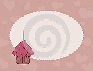 Chocolate raspberry cupcake background