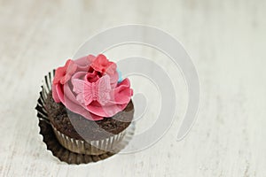 Chocolate and raspberry cupcake