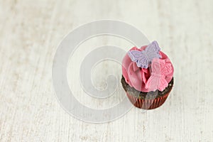 Chocolate and raspberry mini cupcake