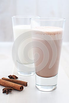 Chocolate and regular milk
