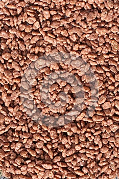 Chocolate rice cereal texture background